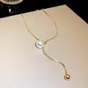 Collar con Letra de Acero Inoxidable, Lujo Ligero, Cadena para Clavícula de Gama Alta, Moderno, Versátil, Diseño de Collar Sencillo, Estilo de Nicho para Mujeres
