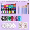 Set de Pigmentos de Pintura Facial de 42 Colores para Copa Mundial Transfronteriza Soluble en Agua Pigmento para Pintura Corporal Halloween Navidad