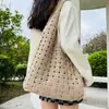 2023 Nueva Bolsa Especial de Amazon Bolso Tote Japonés y Coreano Bolso de Punto de Color Sólido Bolso Calado Bolso Tejido para Mujer