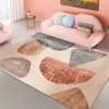 Alfombra Moderna Minimalista de Lujo Ligero para Sala de Estar, Alfombrilla Retro Geométrica para Mesita de Noche de Dormitorio, Alfombra de Cobertura Total para Hotel y Casa de Huéspedes, Envío Transfronterizo