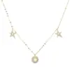 Nuevo Collar de Estrella Coreano Japonés Cadena de Clavícula Ligera de Verano Cinco Puntas Versátil Joyería de Alta Gama para Mujer