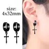 Moda Pendientes de Cruz de Amazon Pendientes de Acero Inoxidable Pendientes Tornillos de Mancuerna Set de Barra Redonda para Pastel