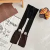 Calcetines de lana acanalados holgados para mujer, primavera y otoño, para niños, tejido grueso, finos grises, estilo coreano cálido, versátiles de nueve puntos para niñas