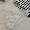Jue Zi Encaje ~ Panties Japoneses Sexy de Satén para Mujer de Cintura Baja con Cruz Hueca Transpirables de Algodón Puro