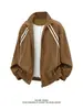 Chaqueta de rayas con cuello alto para hombre, nueva marca de moda primavera y otoño, cortavientos holgado para exteriores, abrigo casual versátil para pareja