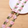 Poliéster colorido renda de bordado solúvel em água flores em cor degradê roupas qipao acessórios DIY sapatos meias bolsas acessórios