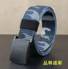 Cinturón de Nylon con Hebilla de Plástico para Hombres y Mujeres, Tejido Casual para Exteriores, Sin Metal, Antirrobo de Seguridad, Venta al por Mayor Directa de Fábrica, Estilo Camuflaje
