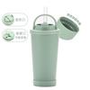 Nuevo Modelo 2026 Taza con Popote de 500ml con Revestimiento Cerámico Interior, Taza de Popote de Doble Capa al Vacío para Té de Burbujas
