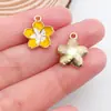 Mezcla de 20 gotas de aceite de hojas de flores amarillas, accesorios de joyería de aleación, pulseras, pendientes, llaveros, colgantes.