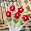 Pequeño Ramo de Flores Rojas para el Día de San Valentín, un Regalo Creativo Tejido a Mano de Lana, Producto Terminado, Pieza Única para Ti