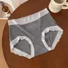 5461 # Calzones finos de algodón cepillado ligero para niñas, otoño e invierno, con estampado de lunares color crema, sin costuras, de cintura media, alta elasticidad, entrepierna antibacteriana 10A