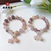 Pulsera de oro y jade para mujer de Xinjiang estilo ins cuentas de calabaza violeta joyería de mano pulsera juego círculo único productos en vivo