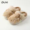 Puxi Pantuflas de Algodón Peluche Estilo Lujo Ligero para Mujer Nuevas Otoño/Invierno Suela Gruesa con Felpa Caliente Suela Suave Pantuflas de Felpa para Interior del Hogar