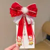 2026 Accesorios para el Cabello Hanfu de Año Nuevo para Niñas Estilo Chino Rojo Festivo Pasador de Año Nuevo Borla Estilo Antiguo para Niñas