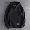 Sudadera con capucha de estilo vintage de moda para jóvenes japoneses para hombre, con parches, top retro americano simple, chaqueta con capucha casual holgada
