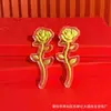 Rosa Dorada con Sobre Rojo Dorado, Regalo de San Valentín para Novia y Mejor Amiga, Recuerdo para Regalo del Día de la Madre