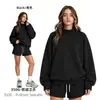 Ropa de Mujer Cai Xiang Dao Superventas Transfronterizo Sudadera Estilo Americano Ins de 350g con Forro Polar y Cuello Semi Alto Color Dopamina