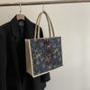 Bolso de mujer de estilo chino, primavera 2025, moderno, de gran capacidad, de algodón y lino, ideal para el trabajo y la vida cotidiana.