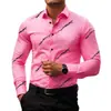 Camisa de Hombre Elástica Transfronteriza para Hombre 2026 Manga Larga Botones Corte Ajustado Tallas Grandes