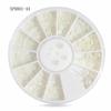 Decorações de unhas atacado 2mm 3mm semicírculo pérola disco arroz branco pérola branca 12 grade toca-discos joias