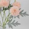 Flores Artificiales Crisantemo de 3 Cabezas Crisantemo de Tenis de Mesa Decoración para Sala de Estar Comedor Bar Accesorios para Fotografía Arreglo de Escena Arreglo de Flores de Pie