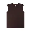 Camiseta sin mangas deportiva de verano de algodón puro pesado de 230 g de estilo retro japonés, color sólido, versátil, para fitness, unisex
