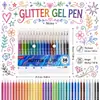 Caneta Gel Colorida com Glitter para Diários de Estudantes, Cores Empilháveis, Caneta Fluorescente Neutra, Caneta para Diário Piscante 0,8mm