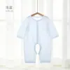 Macacão de Bebê com Abertura na Virilha, Roupa de Bebê de Verão Fina de Manga Longa, Macacão Pijama Unisex de Ar Condicionado para Bebê Sem Costura