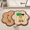 Novo Estilo Popular Desenho Animado Flor Tapete de Chão Absorvente de Água para Banheiro Criativo para Casa na Frente da Pia do Banheiro Resistente à Sujeira Tapete Antiderrapante