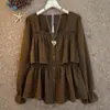 Moda para Mujer Tallas Grandes Otoño Temprano 2026 Elegante Blusa de Manga Larga Cuadrada que Moldea la Figura Delgado