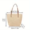 Bolso de mano vintage tejido de paja, bolso de gran capacidad para llevar debajo del brazo, bolso de hombro, bolso de playa, estilo festivo para mujer.