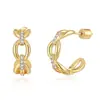 Lu Xiaoxiao mismo estilo hebilla de anillo pendientes de anillo redondo pendientes femeninos europeos y americanos simples de nicho pendientes de celebridad mismo estilo oreja personalizada