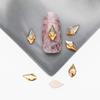 Fornecimento Transfronteiriço de Acessórios para Nail Art, Cristais de Fundo Plano, Strass de Vidro de Formato Irregular, Joias de Strass Premium Dourado Champanhe, Strass Brilhantes