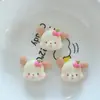 Cor Leite de Pêssego Gato Kt DIY Capa de Celular de Creme Acessórios de Resina Grampos de Cabelo Feitos à Mão Elásticos de Cabelo Materiais de Joias