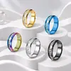 Anel de Diamante de Linha Única Moda Personalizada Europeia e Americana Aço Inoxidável Diamante Incrustado Anel de Casal Masculino e Feminino Joia de Mão Anel de Dedo