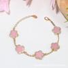Pulsera Cdd Nueva de Borde Ancho Flor de Ciruelo Imitación Nácar de Doble Cara Pulsera de Cinco Flores Fábrica de Origen Transfronteriza de Comercio Exterior