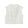 Serie 25 Top sin mangas transfronterizo 1 Estilo europeo y americano Chaleco de traje 78 Cuello redondo Corte ajustado Comercio exterior 32ZA