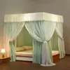 Cortina de Mosquiteiro para Cama Toldo Doméstico Quarto Integrada com Suporte Criptografada Espessada Tribunal Cama de Chão Manto Tecido Superior à Prova de Poeira