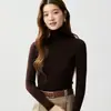 ¡OMG, increíblemente hermoso! Suéter de punto de lana 100% pura, de cuello alto, sin costuras, hilo Yangzi alemán para mujer, suéter capa base otoño/invierno