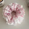 Creme Renda Intestino Grande Corda de Cabelo Meninas Anéis de Cabelo Cabeça de Bola Tendões de Borracha Super Fada Tecido Baixo Paytail Corda de Cabelo Acessórios de Cabelo
