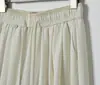 Calça Larga de Cadarço Fina e Macia em Cor Contrastante com Contraste na Parte Superior da Cintura, Calça Solta Comprida, Calça Casual de Verão para Caminhada
