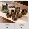 Juego de Té de Cristal, Lujo Ligero para Uso Doméstico, Tetera de Gama Alta para Sala de Estar, Juego Completo para Uso en Oficina, Mesa y Bandeja de Té Kung Fu