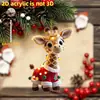 Colgante Navideño de Cachorro y Animales Pequeños Serie Transfronteriza Colgante Decorativo Acrílico 2D Adorno para Espejo Retrovisor de Coche