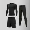 Roupas de Compressão Populares de Secagem Rápida Transfronteiriças para Homens, Roupa Fitness, Traje Esportivo, Roupa de Corrida, Roupa de Treinamento de Ciclismo, Conjunto de Compressão