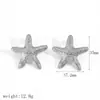 Nuevos Pendientes de Acero de Titanio con Forma de Estrella y Viento Marino Pendientes de Diseño de Nicho para Damas Pendientes de Acero Inoxidable Chapado en Oro de 18k