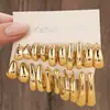 Brincos de Tarraxa de Grão de Ouro Transfronteiriços Europeus e Americanos, Brincos de Resina em Forma de Gota Simples e Versáteis, Brincos de Alta Qualidade, Personalizados, Modernos e Elegantes