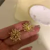 Pendientes Exagerados de Diente de León, Lujo Accesible y Pendientes Elegantes Retro de Otoño e Invierno de Gama Alta, Hermosos Pendientes Únicos de Zirconia de Nicho