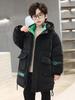 Algodão de Inverno Infantil e Espessamento Quente Longo Inverno 2023 Novo Jaqueta Acolchoada de Algodão com Penas para Meninos Moda de Rua Frita Jaqueta Acolchoada de Algodão