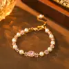 Pulseras Coloridas de Moda para Mujer, Pulseras Versátiles de Perlas de Agua Dulce Frescas y Naturales Estilo Ins de Gama Alta