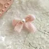 Pinza para el pelo de felpa con lazo Dopamina Dulce para Mujer, Pinza Lateral con Hilo de Perla, Pasador Tejido, Accesorio para el Cabello